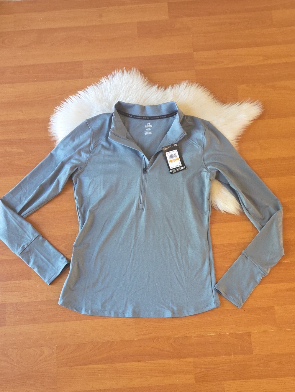 NWT Under Armour Women's Qualifier Running Blue 1/4 Zip Long-Sleeve Top Small